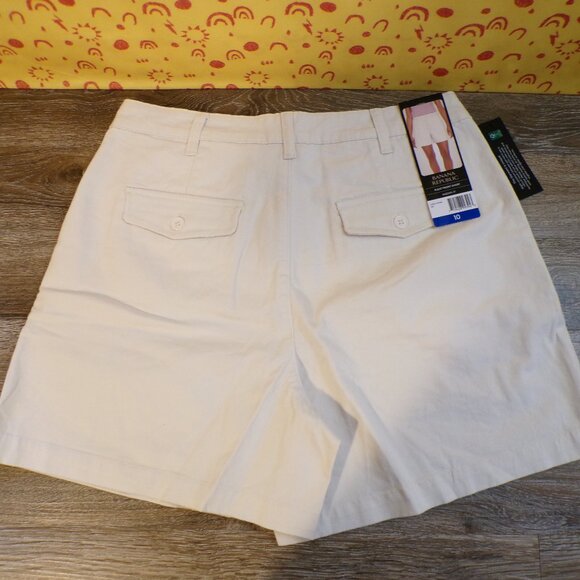 BANANA REPUBLIC Women's NWT Pleat Front Shorts Lot of 2 Tan & Blue Size 10 - Picture 3 of 11